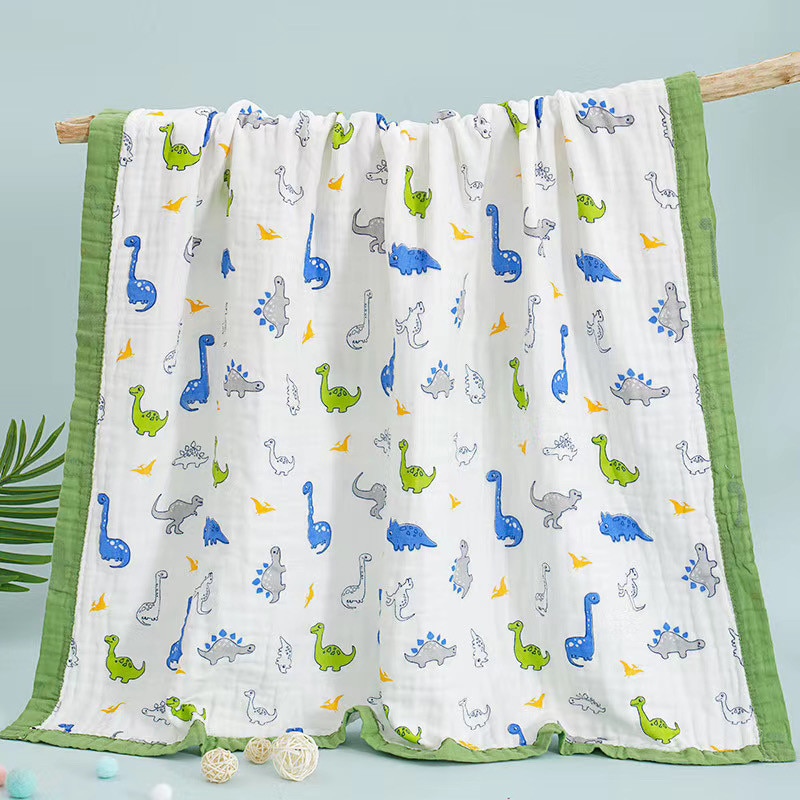 6 Layers Animals Vehicles Dinos Fruits Printed Baby Blanket Swaddle 6 Layers Animals Vehicles Dinos Fruits Printed Baby Blanket Swaddle