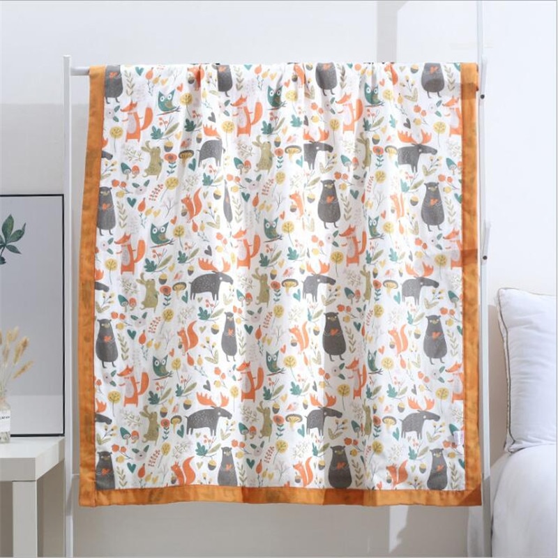 6 Layers Animals Vehicles Dinos Fruits Printed Baby Blanket Swaddle 6 Layers Animals Vehicles Dinos Fruits Printed Baby Blanket Swaddle
