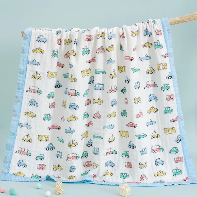 6 Layers Animals Vehicles Dinos Fruits Printed Baby Blanket Swaddle 6 Layers Animals Vehicles Dinos Fruits Printed Baby Blanket Swaddle
