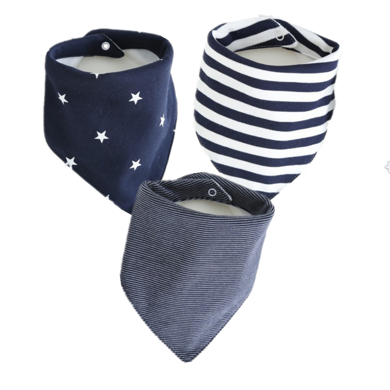 Baby 3 Layers Cotton Bibs 3 pcs Set