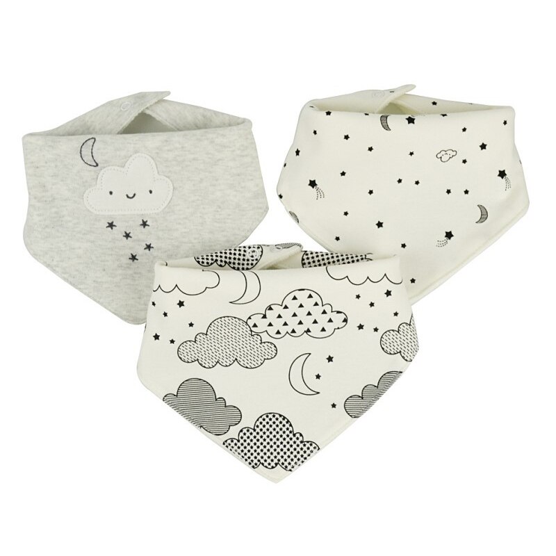 Baby 3 Layers Cotton Bibs 3 pcs Set