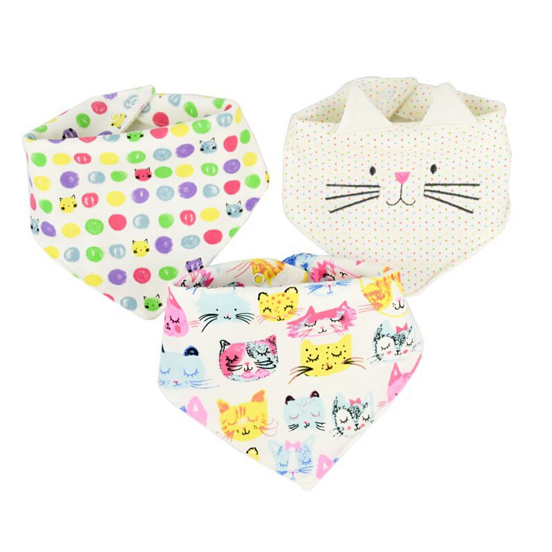 Baby 3 Layers Cotton Bibs 3 pcs Set