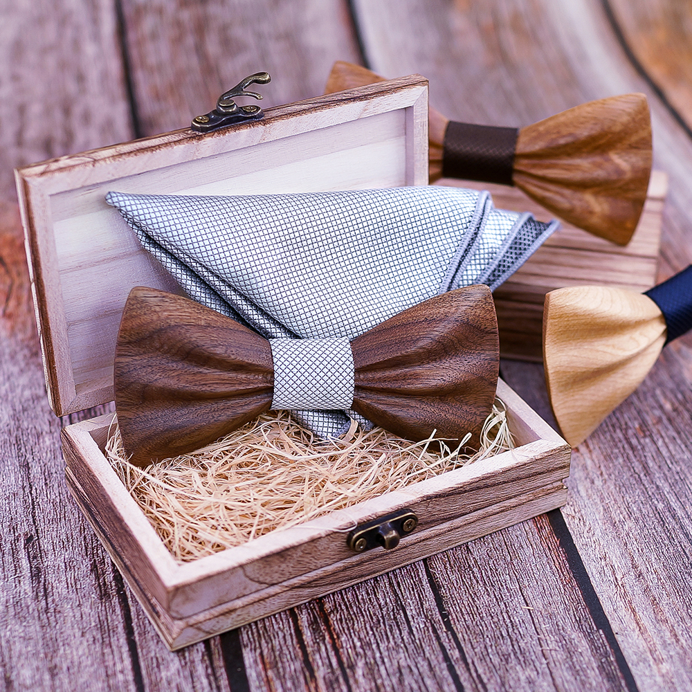 Boy's Fashion Wooden Bow Tie Set Boy's Fashion Wooden Bow Tie Set