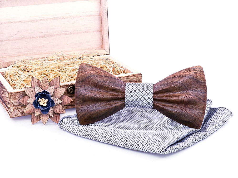 Boy's Fashion Wooden Bow Tie Set Boy's Fashion Wooden Bow Tie Set