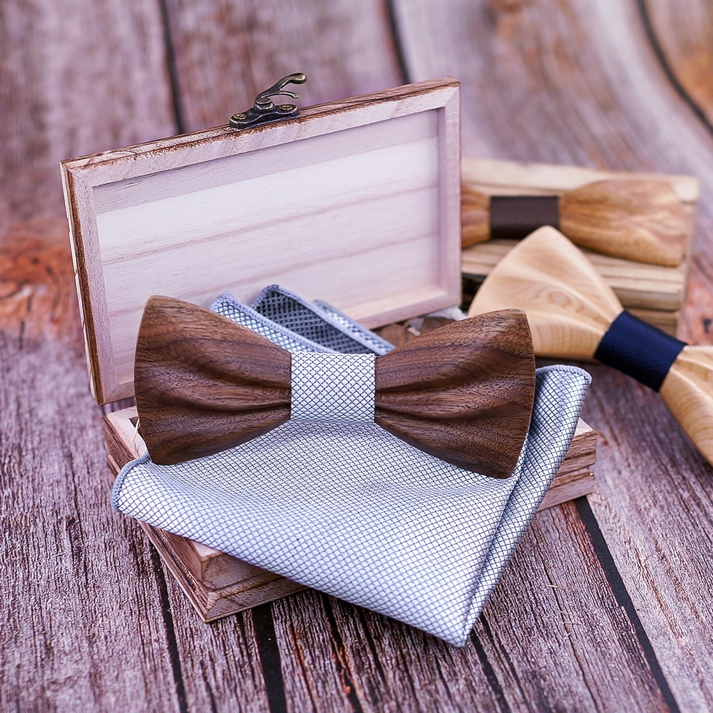 Boy's Fashion Wooden Bow Tie Set Boy's Fashion Wooden Bow Tie Set
