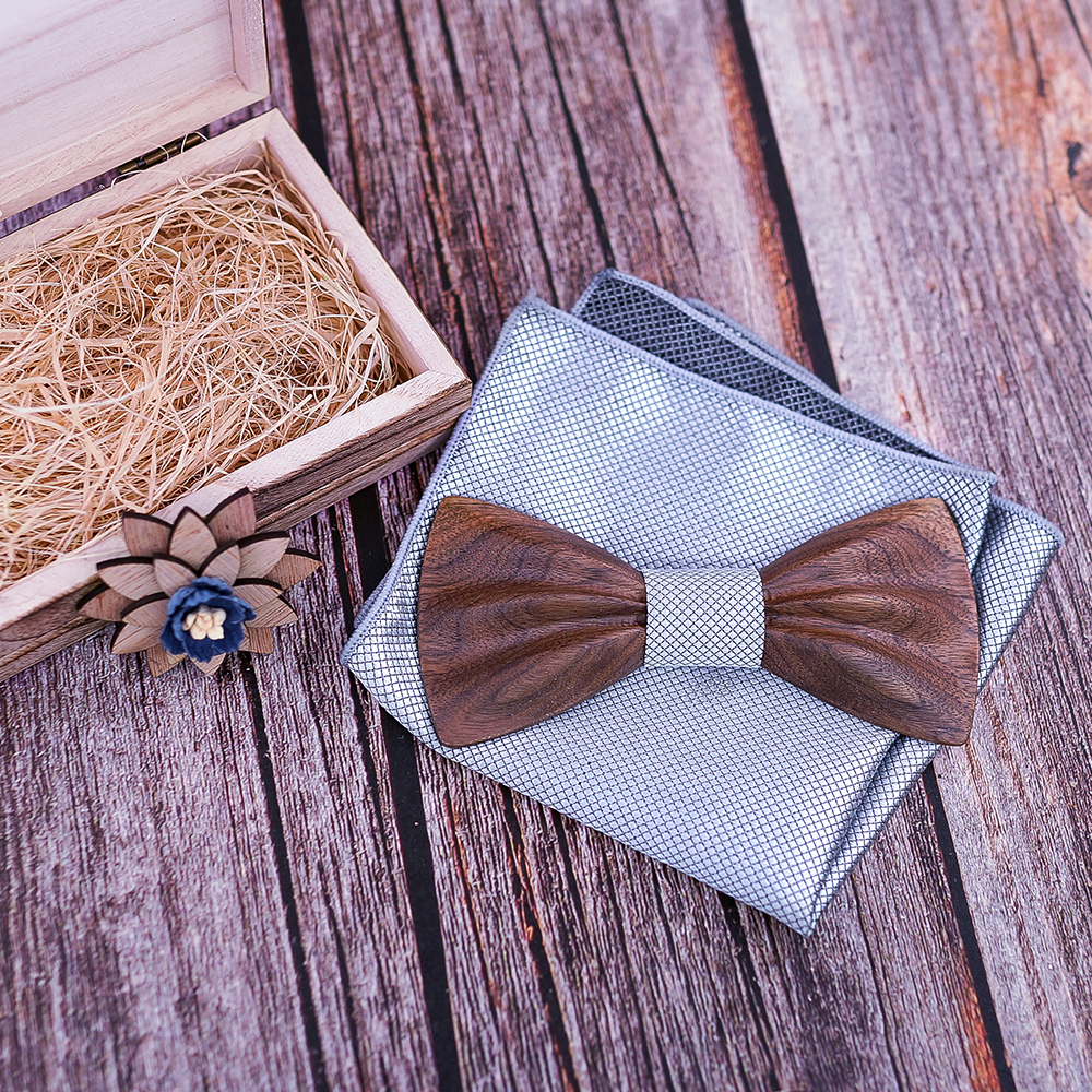 Boy's Fashion Wooden Bow Tie Set Boy's Fashion Wooden Bow Tie Set