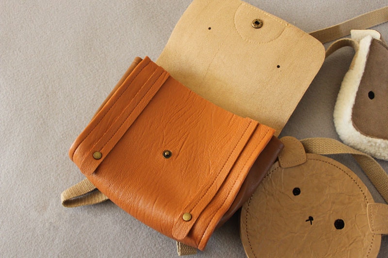 Bear Stylized Leather Backpack for Baby Bear Stylized Leather Backpack for Baby