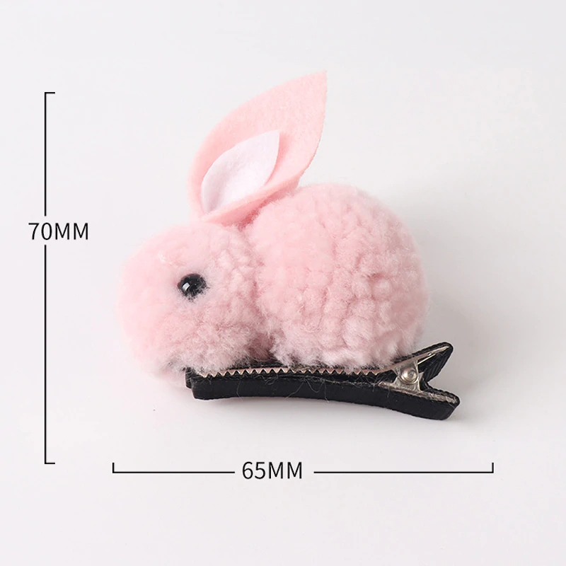 Fur Ball Rabbit Hair Clip for Girls