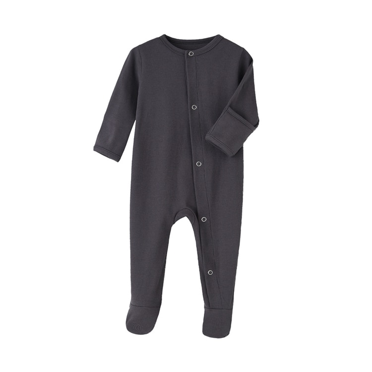 Solid Color Footed Sleep and Play Baby Bodysuit