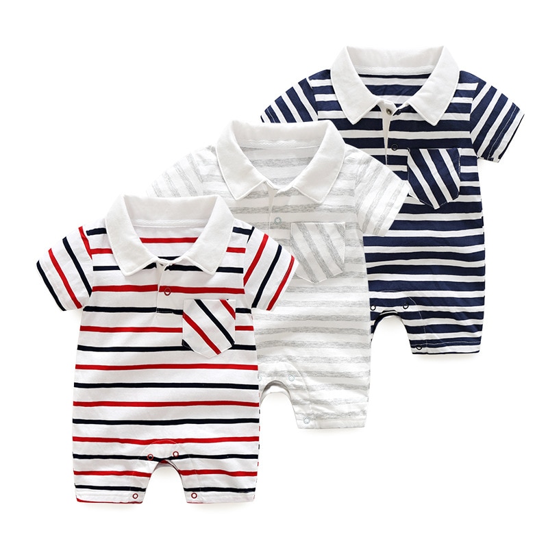 Rompers for Newborns and Babies with Striped Patterns Rompers for Newborns and Babies with Striped Patterns
