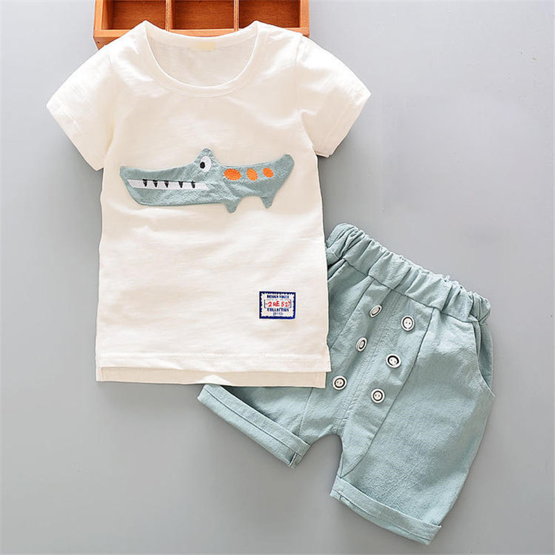 Baby Boy's Cartoon Crocodile Printed Clothing Set Baby Boy's Cartoon Crocodile Printed Clothing Set