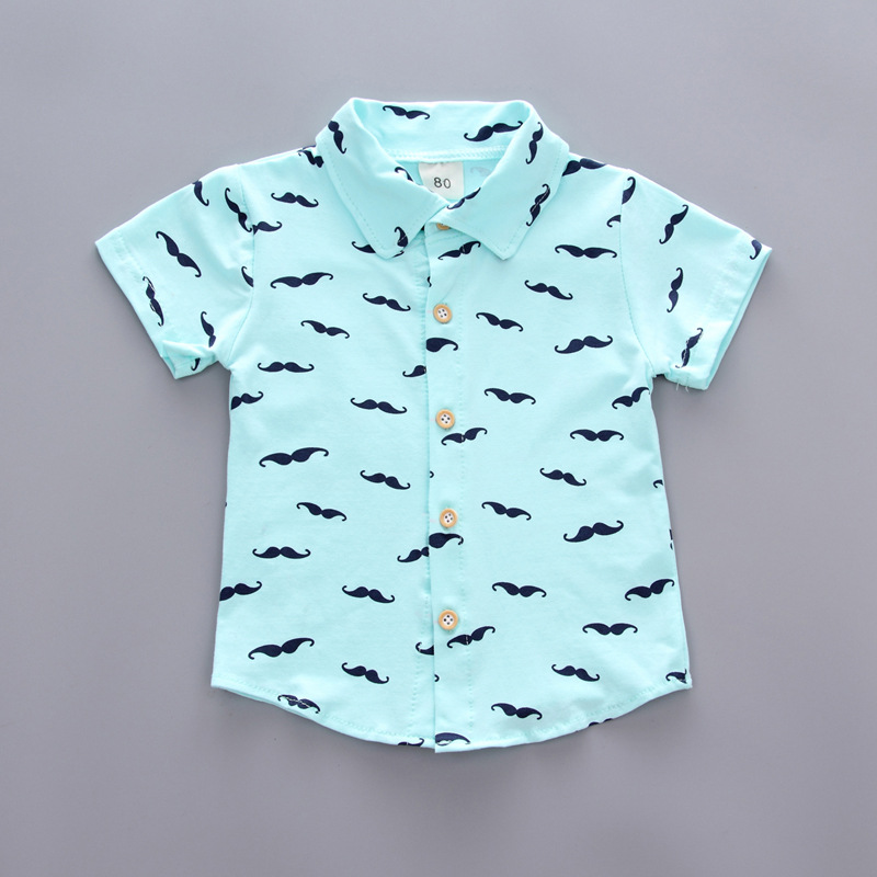 Boy's Mustache Printed Shirt / Shorts Clothing Set Boy's Mustache Printed Shirt / Shorts Clothing Set