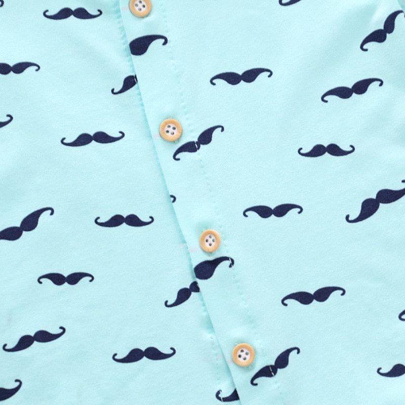 Boy's Mustache Printed Shirt / Shorts Clothing Set Boy's Mustache Printed Shirt / Shorts Clothing Set