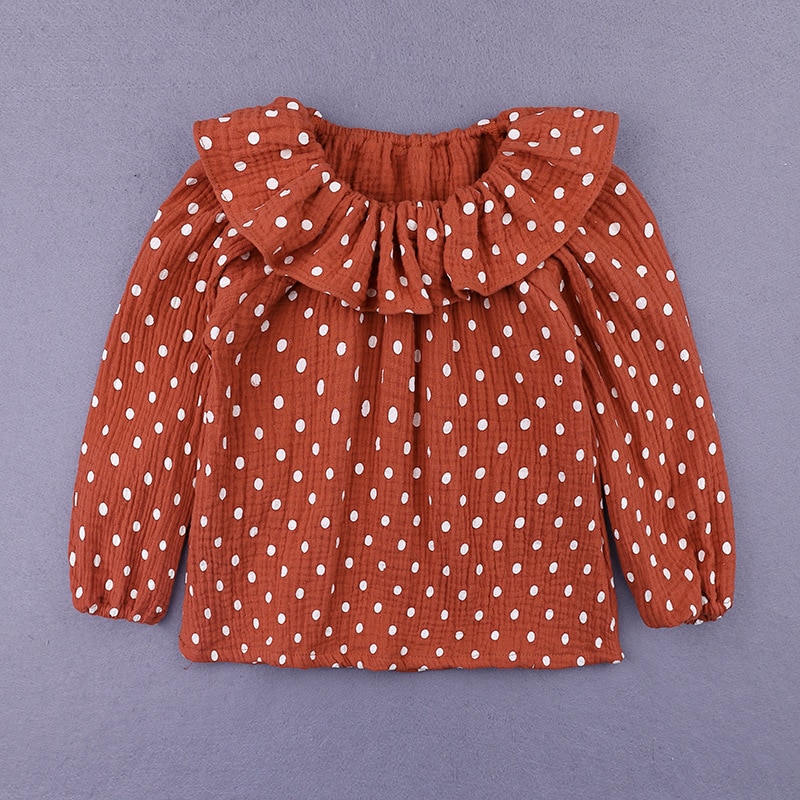 Ruffled Cotton Polka Dot Top Ruffled Cotton Polka Dot Top