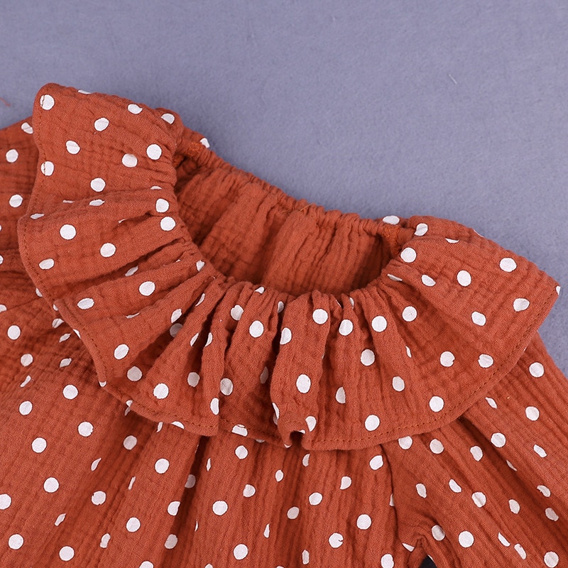 Ruffled Cotton Polka Dot Top Ruffled Cotton Polka Dot Top