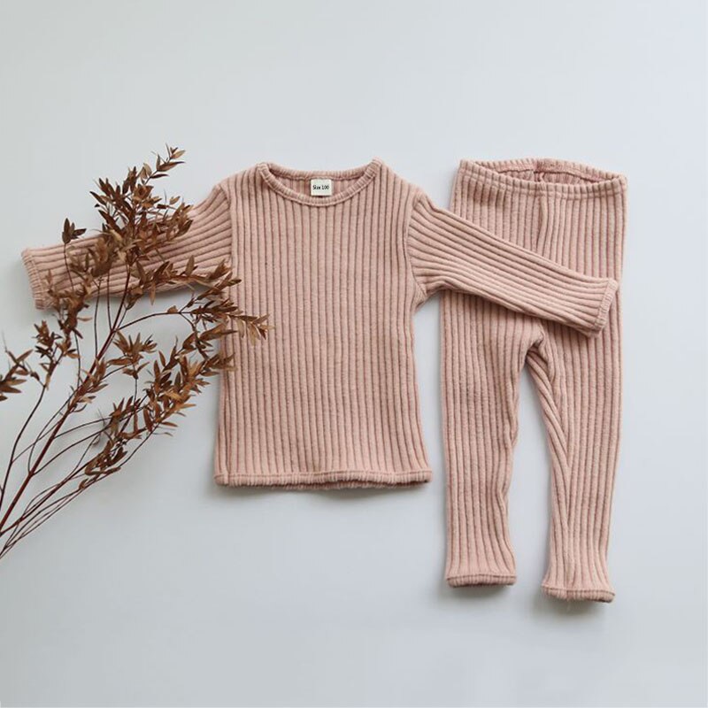 Kid's Knitted Solid Clothing Set