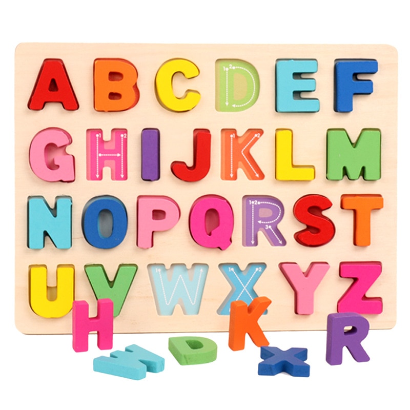 Kids Wooden 3D Alphabet Puzzle Board Kids Wooden 3D Alphabet Puzzle Board